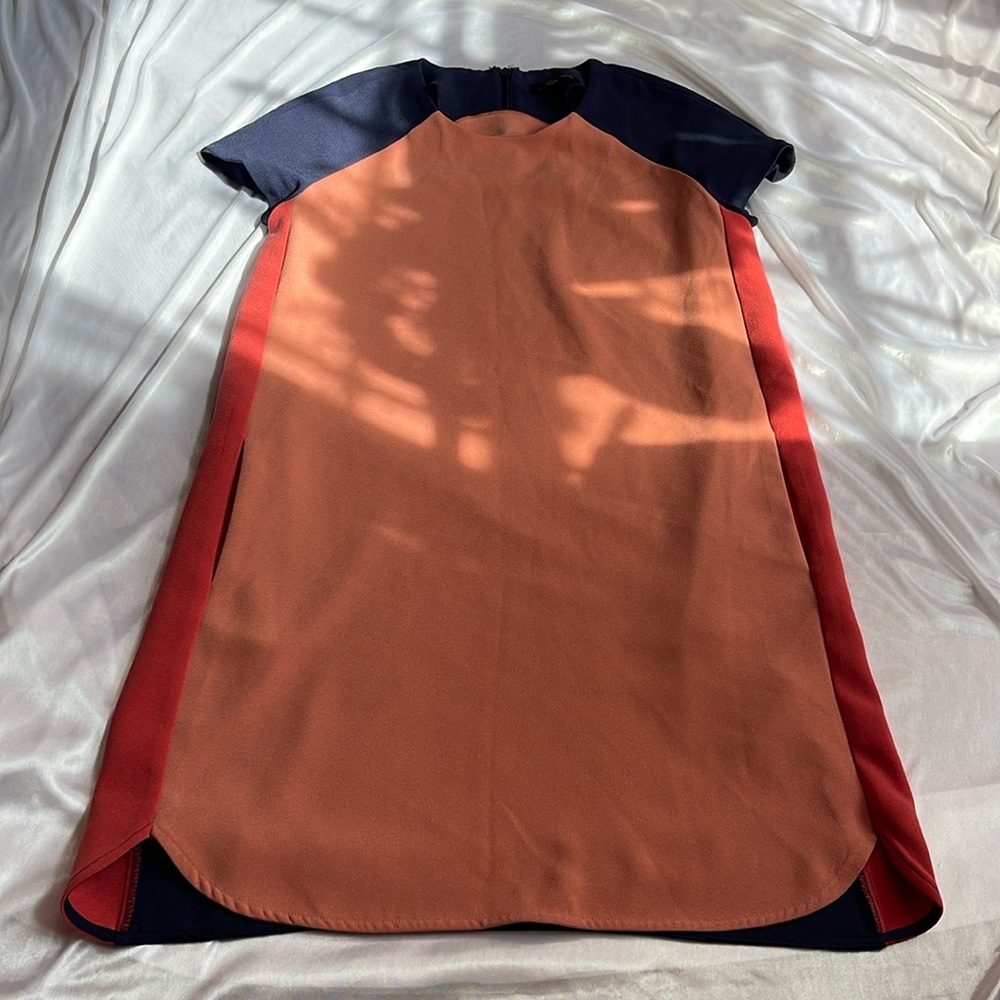 Banana Republic Color Block Dress with pockets blue orange